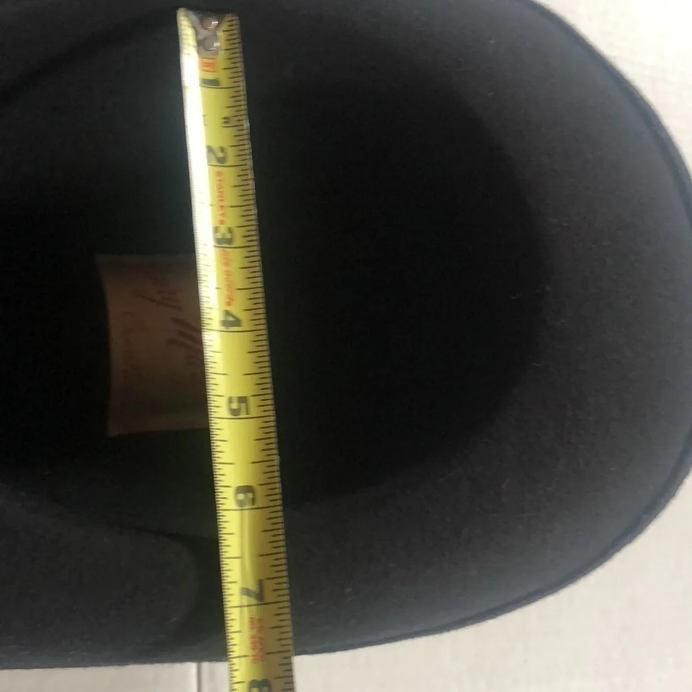 Vintage Henry Margu original creations soft fabric felt hat in black w feathers